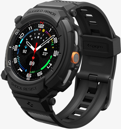 Kutia mbrojtëse Spigen Rugged Armor Pro për smartwatch, rezistente ndaj goditjeve, e zezë