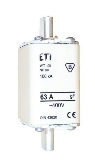Siguresë industriale Eti Polam WT 00 gF NH00, 63A, 500V, e bardhë