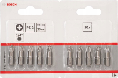 Set bitash Bosch 2607001559 PZ2, 25mm, 10 copë, ekstra i fortë