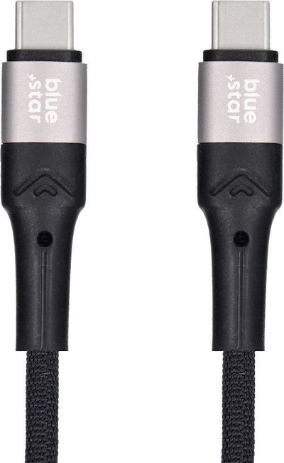 Kabllo karikimi Blue Star USB C në USB C, 60W 3A, 2m, e zezë