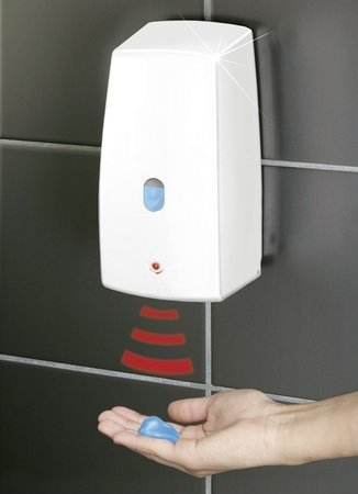 Dozator muri për sapun Wenko 18416800, 650 ml, me sensor, i bardhë