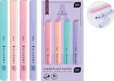 Set markerë Interdruk Academy Textmarker Pastell Mix, 4 mm, 16 copë, ngjyra pastel