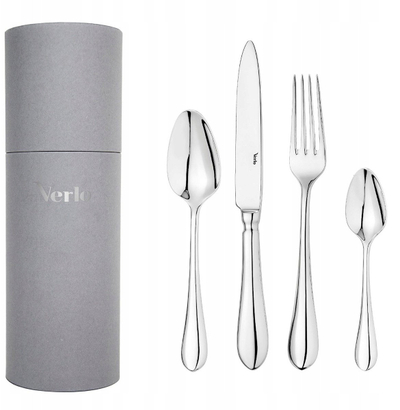 Set lugë dhe pirunë Verlo Destello, 24 copë, çelik inox, argjendtë