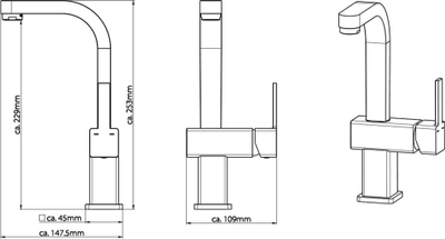 Rubinet lavamani SCHÜTTE Basin Mixer, hark i lartë, krom i shndritshëm
