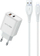 Karikues Awei PD81L EU GaN, 22.5W, 1x USB A 1x USB C, i bardhë
