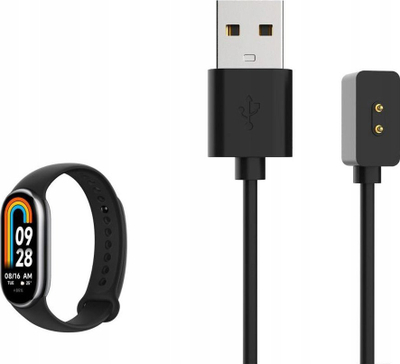 Kabllo kariku FIXED USB A për Xiaomi Smart Band 8, 2.5 W, 1 m, e zezë