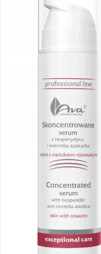 Serum fytyre Ava Laboratorium Concentrated Serum, me hesperidin dhe centella asiatica, për lëkurë me rozace, e bardhë