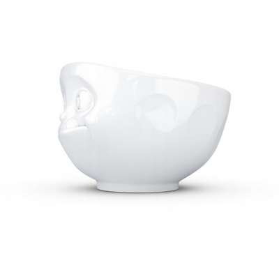Tas porcelani Fiftyeight Grinning Bowl, 350 ml, me fytyrë, i bardhë