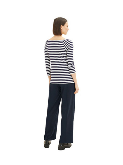 Bluzë Tom Tailor Regular Fit, e bardhë / zezë