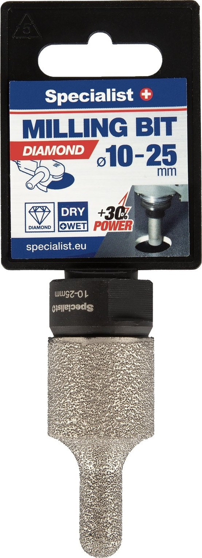 Freza diamant Specialist 11/2-9606, Ø10–25mm, fije M14, ngjyrë argjendi