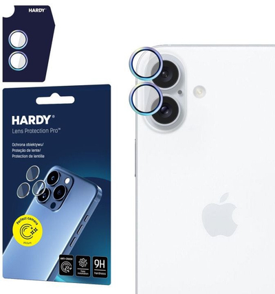 Mbrojtës lente 3MK Hardy Rainbow Pro për iPhone 16 / 16 Plus, xham 9H, transparent