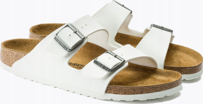 Sandale Birkenstock Arizona BF W 552681, me shollë ergonomike, të bardha