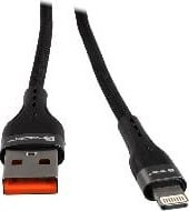 Kabllo karikimi Tracer USB A në Lightning, 1m, tekstil, i zi