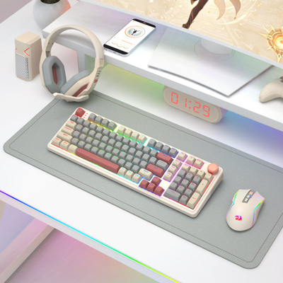 Tastierë mekanike Redragon Eisa 100 K768WGR WL, wireless Bluetooth 2.4GHz, RGB, gri bezhë