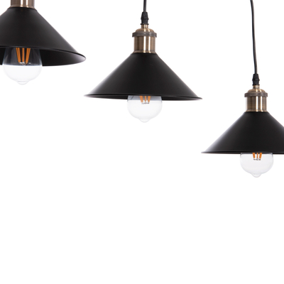Llambadar tavani HM7533.11, 3 drita, metal, i zi me bakër