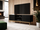 Komodë TV Cama Meble Pafos, 150x40x60 cm, MDF, e zezë mat