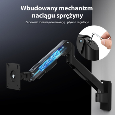 Mbajtës muri për monitor SENSE7 HANG Light WALL ARM, 17"-32", VESA 75x75 100x100, i zi