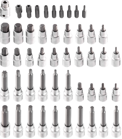 Set bitash Torx Neo 08-713, 49 copë, në kuti, gri