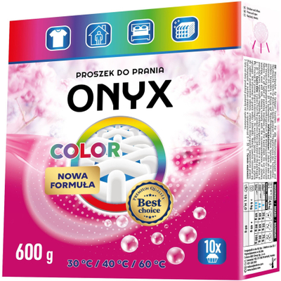 Pluhur larës Onyx Color, 600 g, 10 larje, për rroba me ngjyra