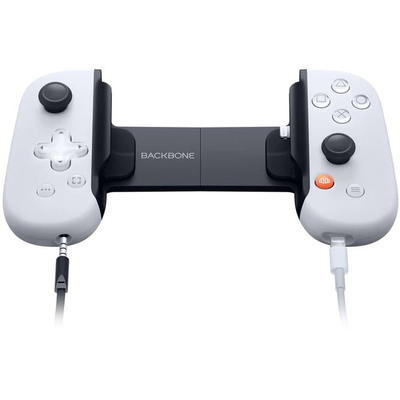 Kontroller Backbone One PlayStation Edition për iPhone, i bardh e zi