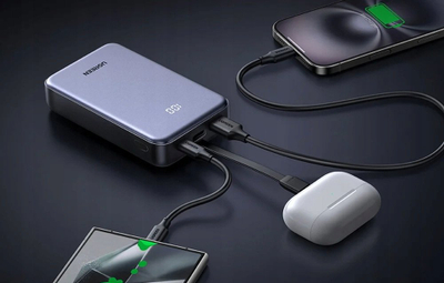Power Bank UGREEN PB209, 20000mAh, 22.5W Fast Charge, me kabllo USB C të integruar, i zi
