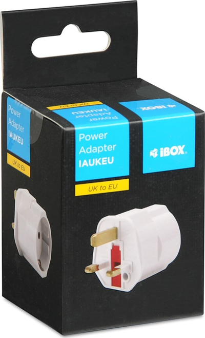 Adapter prizash iBOX IAUKEU, UK në EU, 13A, i bardhë