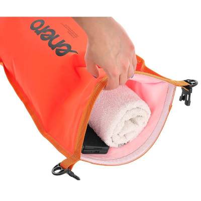 Bojë noti me ajër Enero Safety Buoy Dry Pocket, 72x36 cm, xhep që s’e merr uji, portokalli