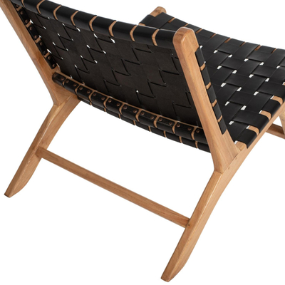 Karrige Felipe druri toon & PU i zi 68×79×69 cm (HM9326.02), zezë