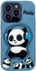 Mbulesë telefoni 3D Panda me mbajtëse për iPhone 16, silikon, e bardhë