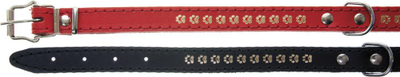 Qafore për qen Dino Leather Collar Dec, 20mm 47cm, lëkurë, e zezë