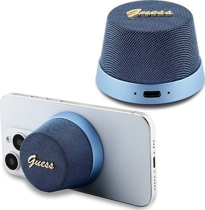 Altoparlant Bluetooth Guess Magnetic Script Metal, MagSafe, Bluetooth 5.3, blu