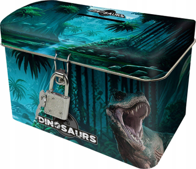 Kuti kursimi Derform Money Box Dinosaur, metal, me çelës