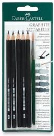 Set lapsash akuarel Faber Castell Graphite Aquarelle, 5 copë, HB deri 8B
