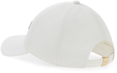Kapele për femra Guess Baseball Cap AW5474COT01, pambuk, me strehë, e bardhë krem