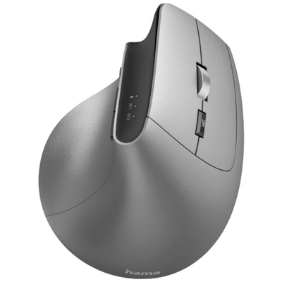 Maus ergonomik Hama 00182691, vertikal, RF edhe Bluetooth, gri