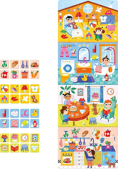 Puzzle për kalamojë CzuCzu What Are We Doing At Home, 24 copa, shumëngjyrëshe