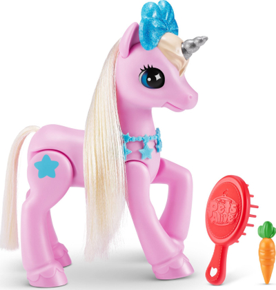 Lodër unicorn Pets Alive My Magical Unicorn With Stable, me stallë, shumëngjyrëshe