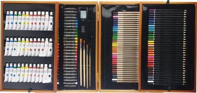 Set artistik Beniamin Rexus, 168 pjesë, valixhe druri, shumëngjyrësh