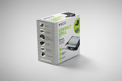 Grill kontakti EKG ECGKG100, 2000W, 3 pozicione pune, inox