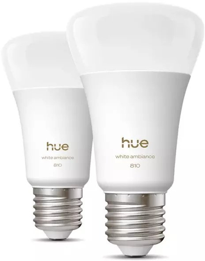 Llambë inteligjente Philips Hue White Ambiance E27, 6W 810 lm, set 2 copë