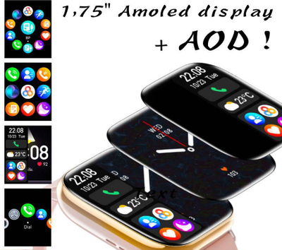 Ora inteligjente Rubicon RNCF31, ekran 1.75" AMOLED, Bluetooth, e zezë