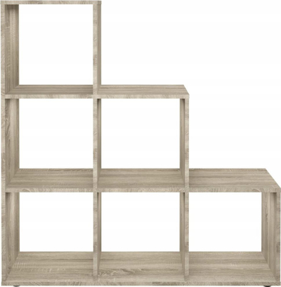 Ndarës dhome FMD Room Divider, 6 kuba, formë shkalle, dru sand oak