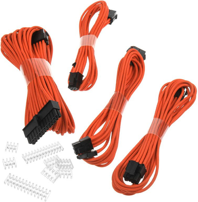 Set me kabllo Phanteks, 0.5 m, portokalli