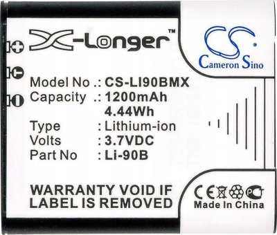 Bateri për kamera Cameron Sino CS-LI90BMX, 1200mAh, Li-ion, për Olympus Li-90B Li-92B
