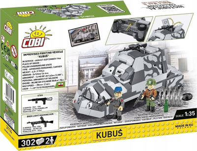 Set konstruktiv COBI Historical Collection KUBUŚ, model 1:35, 2 minifigura, shumëngjyrësh