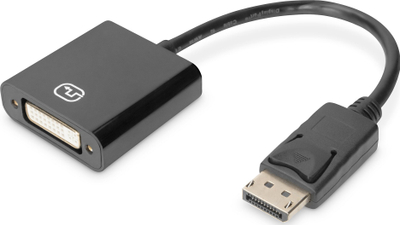 Adapter video Digitus Active, DisplayPort në DVI, Full HD 1080p, i zi