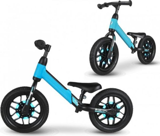 Biçikletë pa pedale Qplay Balance Bike Spark, rrota me drita LED, për fëmijë 3-6 vjeç, blu