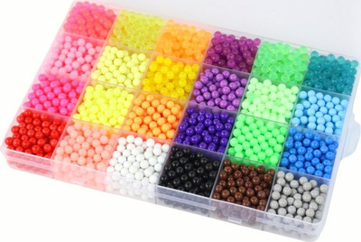 Set rruaza uji Leantoys Magic Beads, 24 ngjyra, 3500 copë, shumëngjyrësh