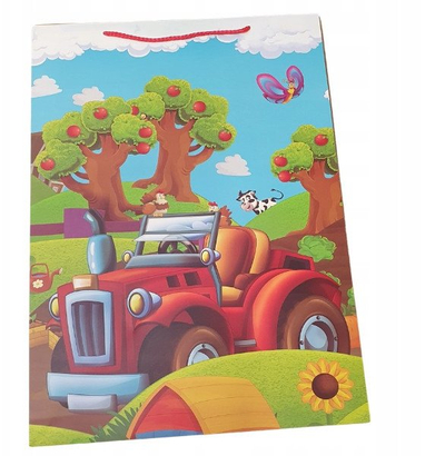 Qese dhuratash JU PITER JP 4606L, 40x56x25cm, me fund të gjerë, me ca lloje dizajnesh