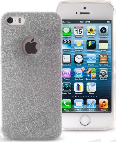 Kllëf telefoni Glitter për iPhone 7, TPU fleksibël, me shkëlqim, argjendtë